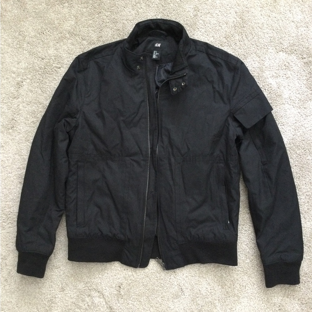 H&M black men jacket, size S